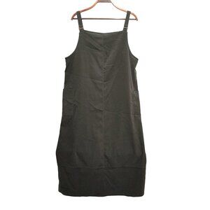 White Stag Velour Oversized Comfy Casual Overall Dress Pockets Sage Size XL